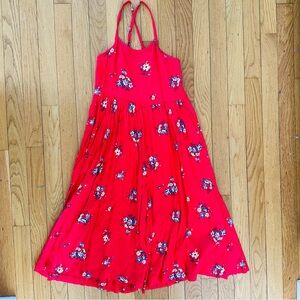 Nordstrom Vibrant Red Kids Wide-Leg Romper with Floral Print